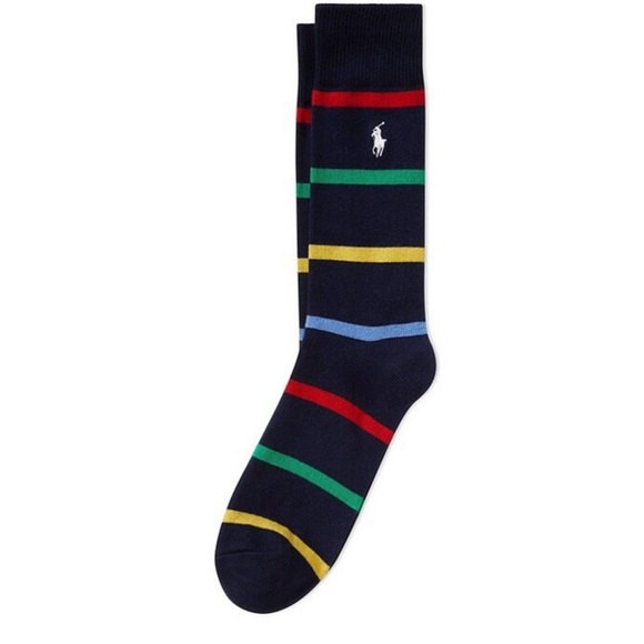 Polo Ralph Lauren Striped Crew Dress Socks - Picture 1 of 1